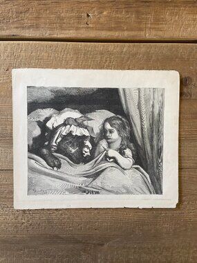 Gustave Dore, Woodcut Engraving, Little Red Riding Hood, Antique Print